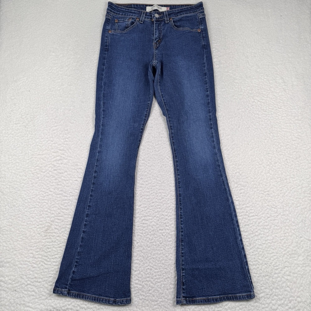 VTG Y2K Levis 519 Jeans Junior 3 29x33 Blue Low Flare Leg Stretch Denim 90s
